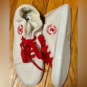 Beverly Hills Polo Club Red and White Womens Sneakers Sz 8